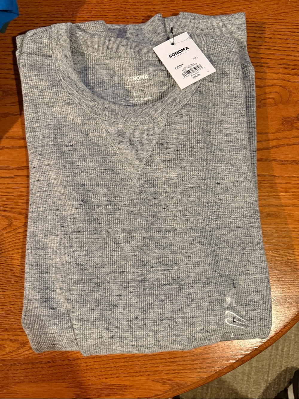 Sonoma Men's Heather Light Gray Crewneck Shirt